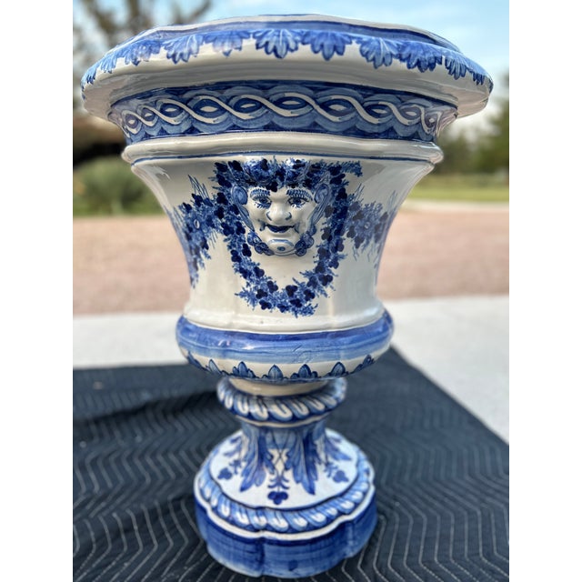 Pair of 19th-century faience vase,s manufactured by the renowned Viúva Lamego factory in Portugal, as indicated by the...