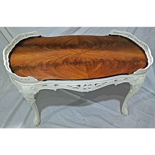 Carved and Painted 1920s Mahogany Coffee Table For Sale In West Palm - Image 6 of 10
