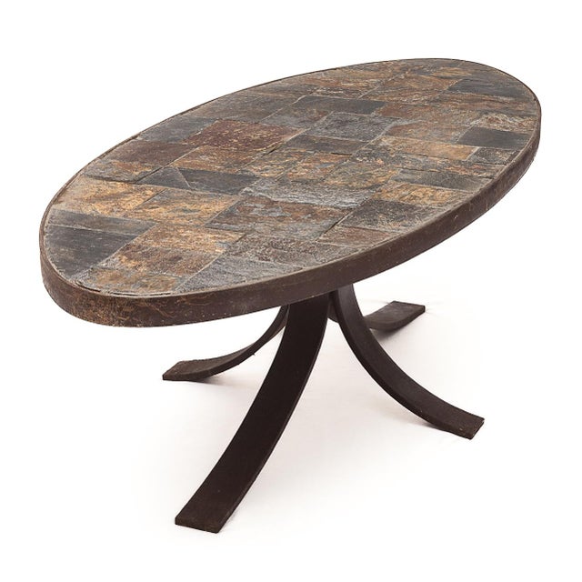 1950s Brutalist Oval Coffee Table, 1950s For Sale - Image 5 of 10