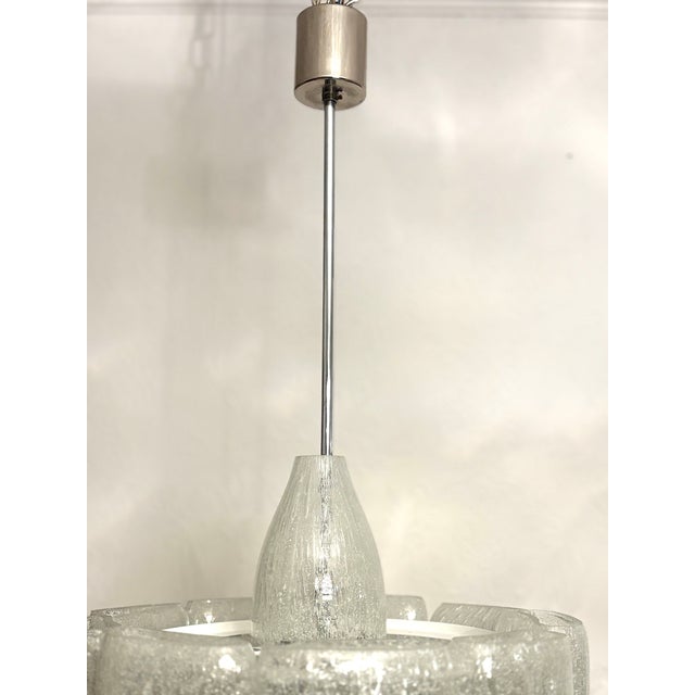 Vintage Metal Murano Ice Glass Doria Chandelier from Doria Leuchten, 1960s For Sale - Image 13 of 15