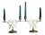 Stylized Brass Peacock Bird Candelabras Candle Holders For Sale