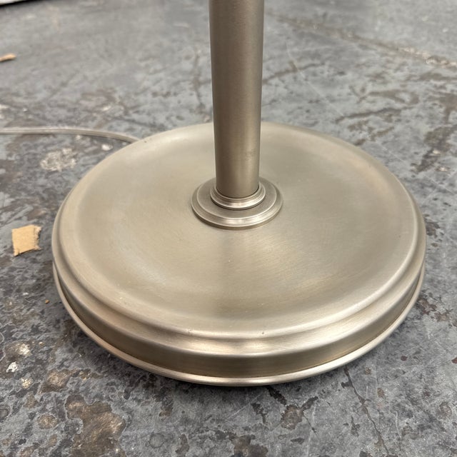Transitional Brushed Nickel Swing Arm Floor Lamp For Sale - Image 10 of 12