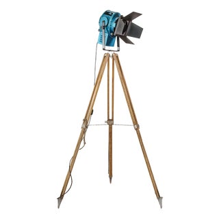 Vintage Industrial Theater Spotlight Floor Lamp from A.E. Cremer, 1950s For Sale