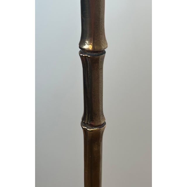 1940s Bronze faux bamboo floor lamp by Maison Bagués For Sale - Image 6 of 12