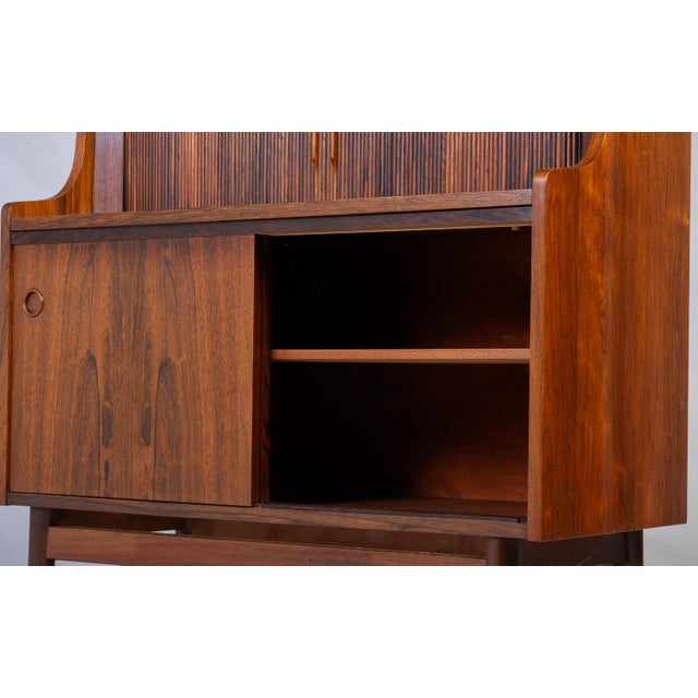 Wood Midcentury Danish Secretaire with Book Shelf in Rosewood by Nexø, 1964 For Sale - Image 7 of 10