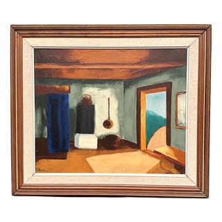 G. Skog, Interior, 1960s, Oil Painting on Canvas, Framed For Sale