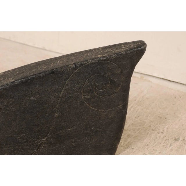 Wave Shaped Swirling Carved Wood Sculptural Boat Prow From Kerala, South India For Sale In Atlanta - Image 6 of 10