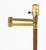 Mid-Century Modern Brass and Walnut Swing Arm Floor Lamp, terminating in trefoil brass base. 45.5" H x 15" W x 12" D....