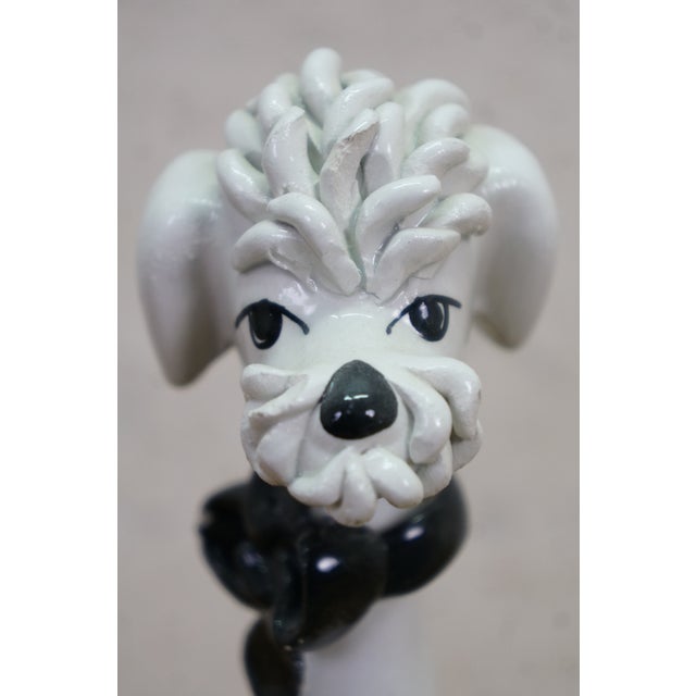 Ceramic Mid Century Italian Porcelain Spaghetti Poodle Dog Figurine Statue 8" For Sale - Image 7 of 13
