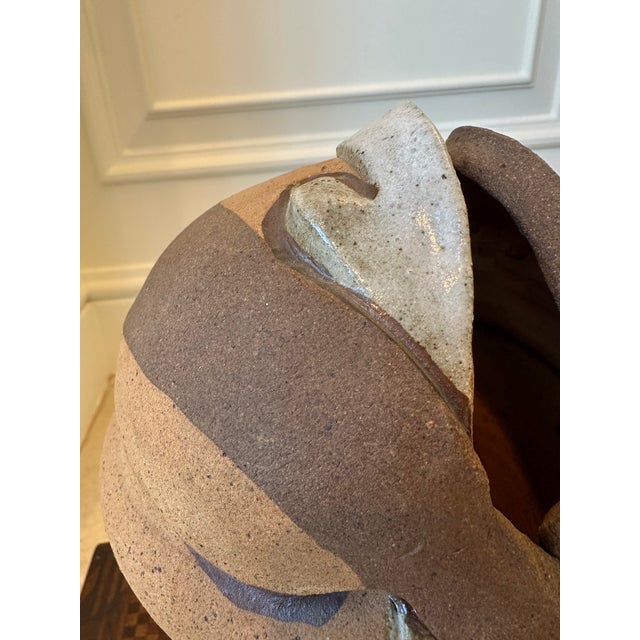 1990s Vintage 1997 Signed Terracotta Pierced & Sgraffito Vessel For Sale - Image 5 of 12