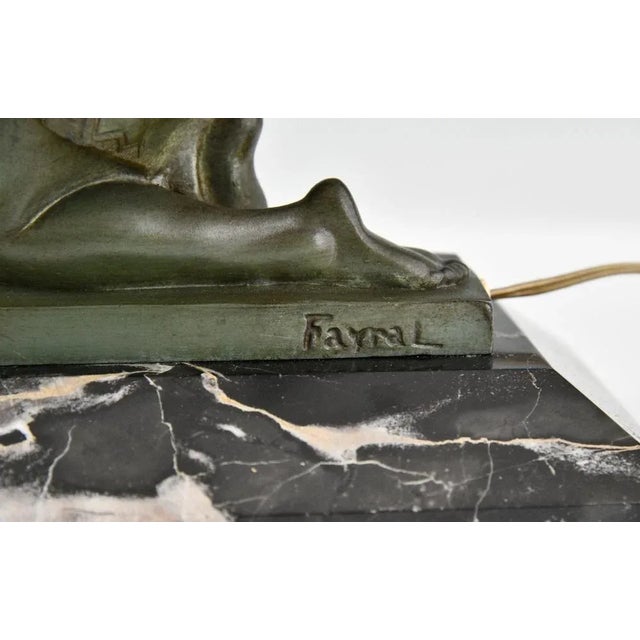 Art Deco Vers L'Oasis Table Lamp from Fayral, France, 1930s For Sale - Image 10 of 11