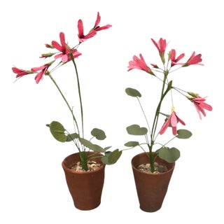 Pair of Artisan Flowers For Sale