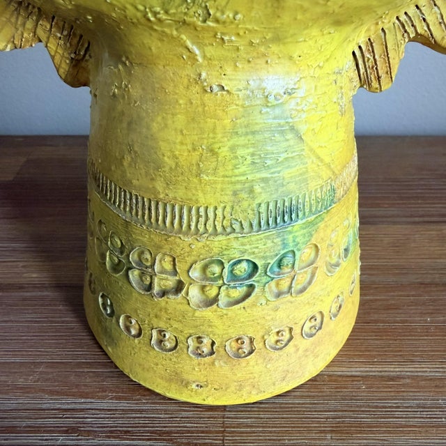 Mid 20th Century Vintage Italian 1960s Mid-Century Aldo Londi Bitossi Yellow Double-Sided Sun Sculpture for Rosenthal-Netter For Sale - Image 5 of 7