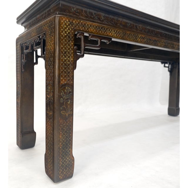 Very Fine John Widdicomb Lacquer Painted Decorated Console Sofa Table MINT For Sale - Image 6 of 16
