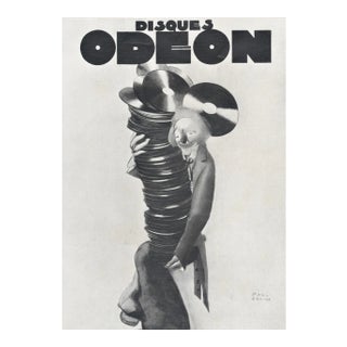 1931 French Art Deco Advertisement Print for Music, Records, Matted For Sale