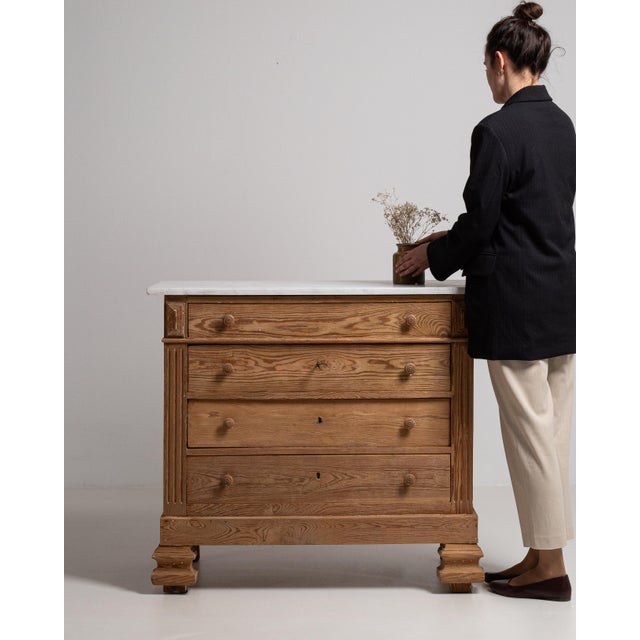 19th Century Provincial Chest Of Drawers With Marble Top For Sale - Image 15 of 18