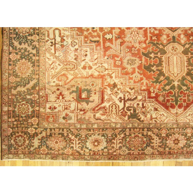 Vintage Persian Decorative Oriental Heriz Rug in Room Size For Sale - Image 4 of 8