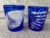 Mid 20th Century Bohemia Cut to Clear Cobalt Etched Tumblers Glasses a Pair For Sale - Image 9 of 15