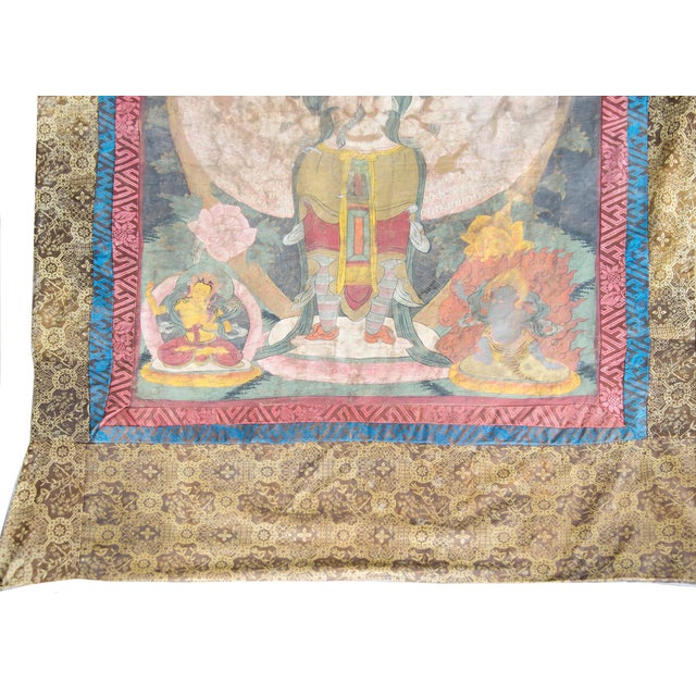 Late 19th Century Tibetan Thangka Depicting Sitatapattra For Sale - Image 4 of 10