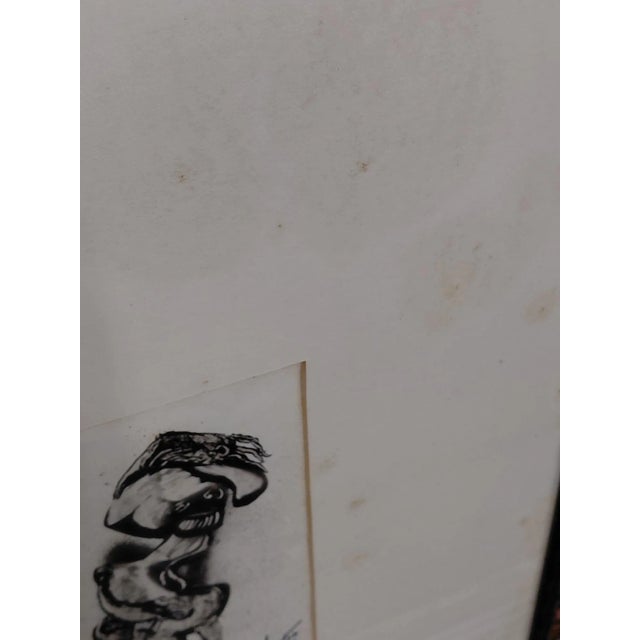 Black Framed Signed J. Akston "Untitled, 1963" Acrylic on Paper Painting For Sale - Image 8 of 11