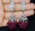 Gemstone A Pair of Diamond Ruby 18K Solid Gold 3-IN-1 Chandelier Dangle Cluster Earrings For Sale - Image 7 of 10