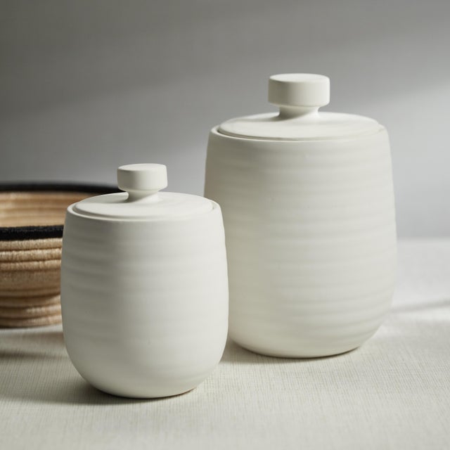 The Azores Lidded Jar offers a minimalist yet modern design that is versatile and can be used in kitchens, dens or living...