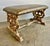Wood Italian Carved Giltwood Bench W/ Embossed Leather For Sale - Image 7 of 17