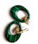 14k Yellow Gold Door Knocker Drop Earrings With Carved Malachite and Diamonds, A Pair For Sale In New York - Image 6 of 7