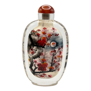 Oversize Inside Painted Snuff Bottle With Spring Blossoms