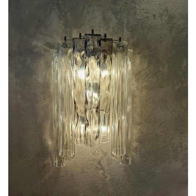 1960s Large Tiered Murano Glass Wall Lights from Made Murano Glass, 1960s, Set of 2 For Sale - Image 5 of 18