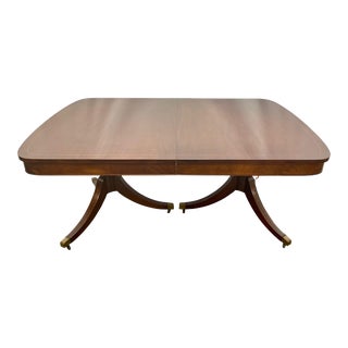 Vintage Tomlinson Sheraton Style Solid Mahogany Dining Table For Sale