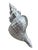 2020s Oversized 14” Silver Leaf Horse Conch Shell Sculpture – Natural Coastal Object, Hand-Finished Organic Luxe Decor For Sale - Image 5 of 7