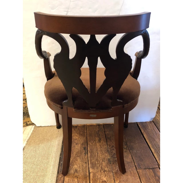 Hurtado Valencia Spain Swan Carved Armchair For Sale - Image 10 of 12