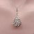 Metal 1990s 18k White Gold Diamond Drop Rock Crystal Necklace With Hand Engraved Cage Setting For Sale - Image 7 of 7