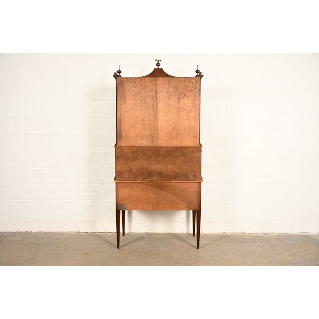 Imperial Furniture Federal Inlaid Mahogany Secretary Desk With Bookcase Hutch, Circa 1940s For Sale - Image 15 of 17