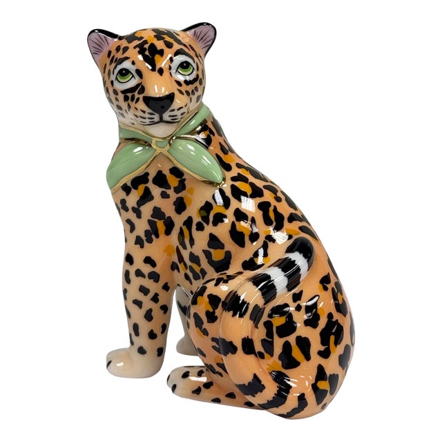 Vintage Lynn Chase Porcelain "Jungle Jaguar" Salt Shaker For Sale