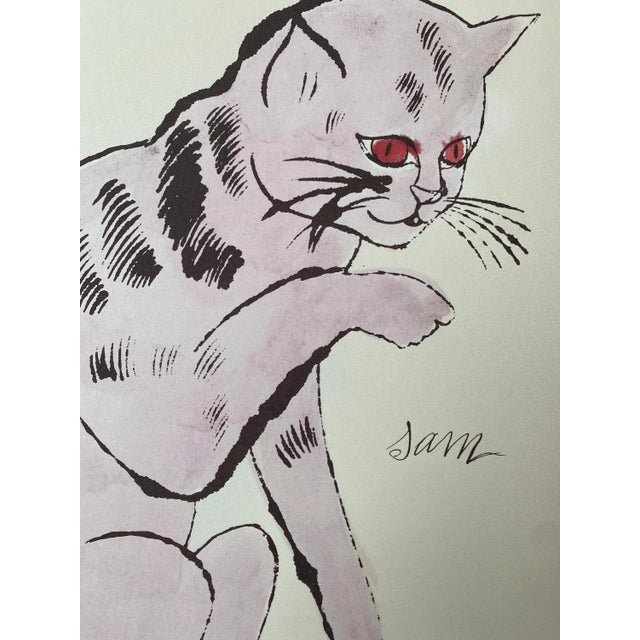 Mid-Century Modern After Andy Warhol, Cat Sam, 1980s, Lithograph For Sale - Image 3 of 8