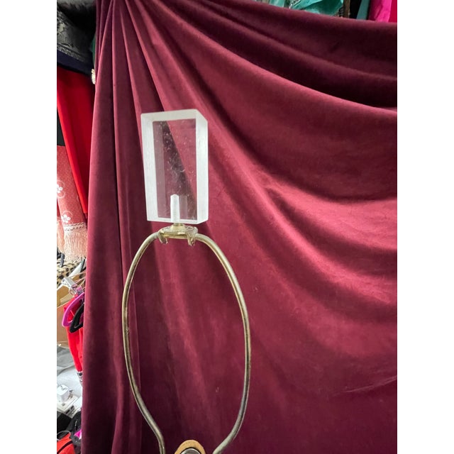 Vintage 1980s Large Acrylic Stacked Lucite Table Lamps - a Pair For Sale - Image 4 of 9