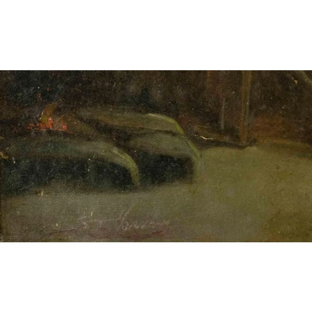 Interior of a House is an original oil painting realized during the 19th Century by anonymous italian artist. Includes...