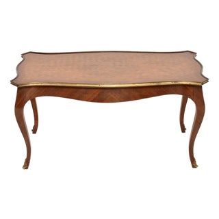 Antique French Inlaid Coffee Table, 1930s For Sale