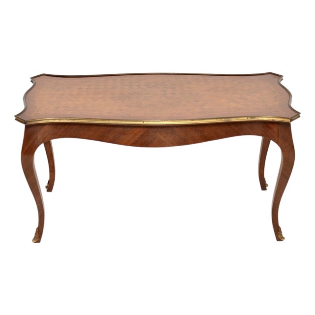 Antique French Inlaid Coffee Table, 1930s For Sale
