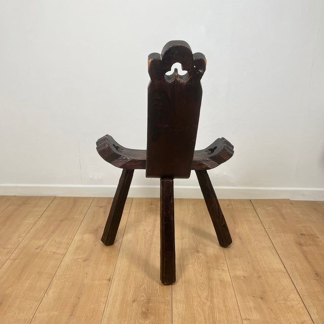 Wood Vintage Brutalist Chairs in Wood, 1950s, Set of 2 For Sale - Image 7 of 17