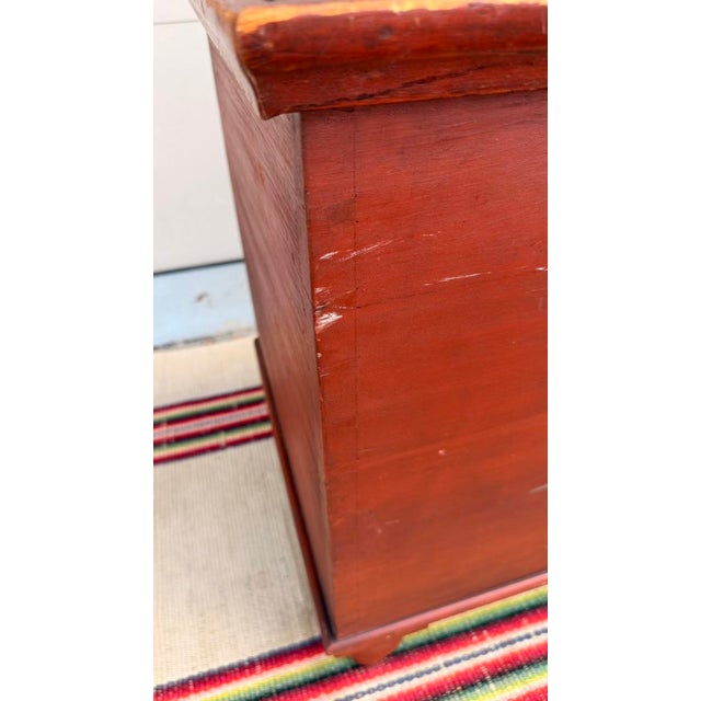 Antique Red Painted Dovetailed Blanket Chest, Lancaster County Pa, Circa 1830-1840 For Sale - Image 12 of 15