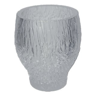 1970s Peill & Putzler West German Frosted Sculptural Art Glass Vase For Sale