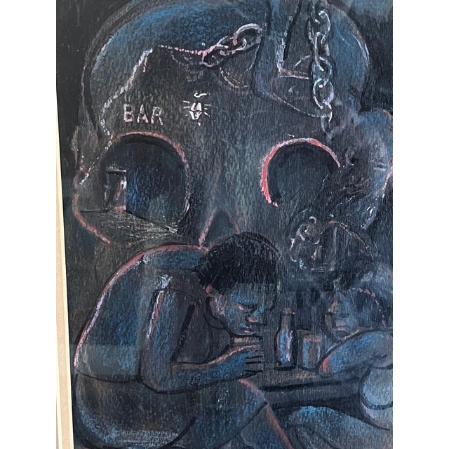 This original painting’s highlights have a soft luster, consistent with encaustic (Beeswax) or oil with cold wax medium....