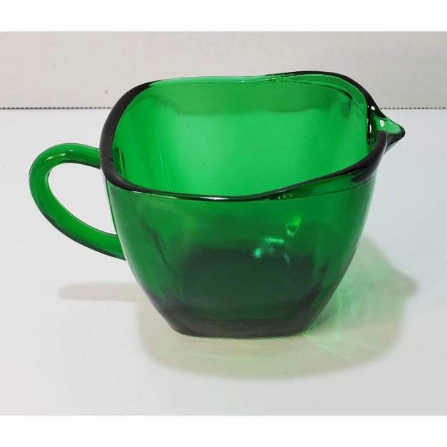 Anchor Hocking Mid Century Anchor Hocking Forrest Green Charm Creamer For Sale - Image 4 of 5