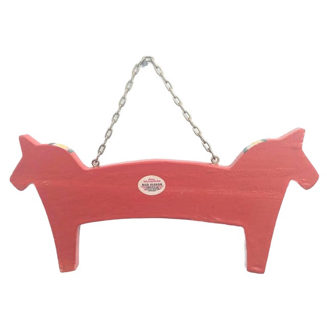 Swedish Folk Art: Handcrafted Dala Horse Welcome Sign For Sale - Image 4 of 8