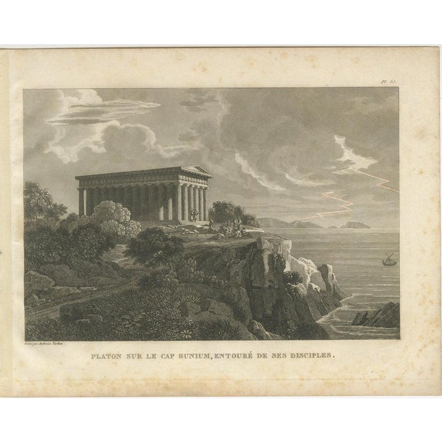 Ambroise Tardieu, Plato at Cape Sounion with His Disciples, 1825, Engraving For Sale - Image 3 of 9
