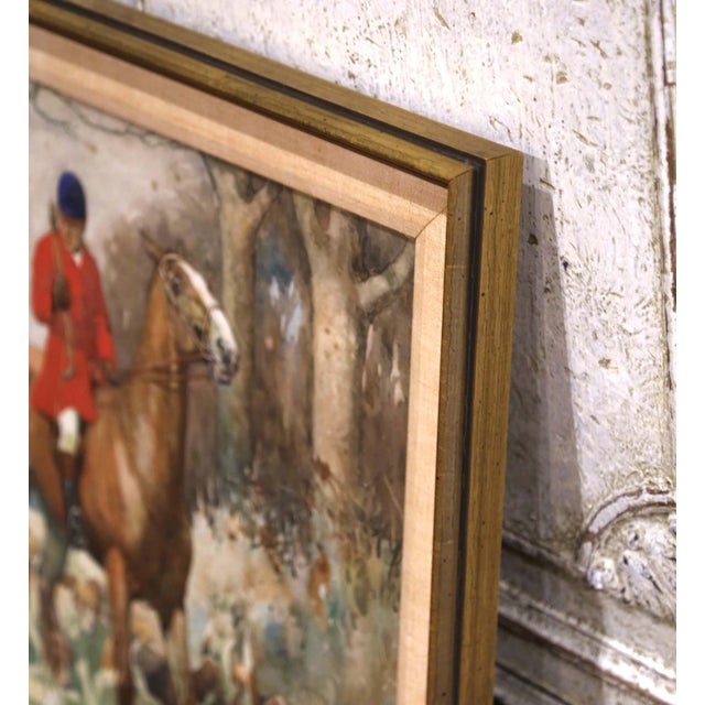 Paint Early 20th Century English Fox Hunting Watercolor by Edwin Noble in Gilt Frame For Sale - Image 7 of 13
