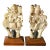 Pair of 19th Century Carved Stone Qilin Rider Sculptures on Wooden Bases. For Sale
